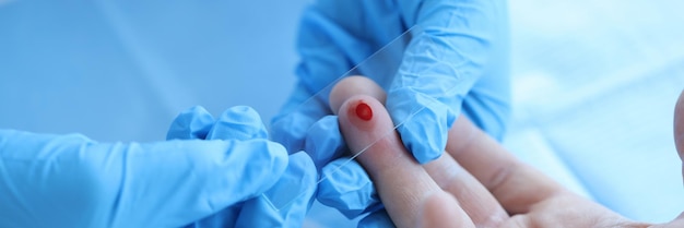 Doctor takes blood sample of patient serological test for prp blood antibodies checking blood