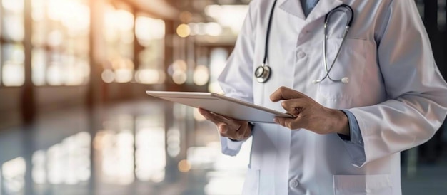 Doctor Using Tablet in Hospital