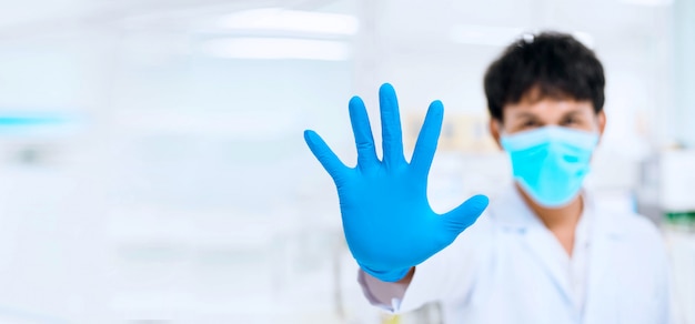 doctor wearing a face mask for protection