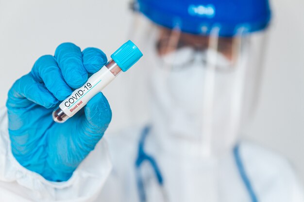 A doctor wearing a protective suit to fight coronavirus pandemic