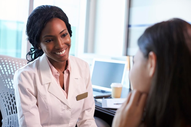 Doctor Wearing White Coat Meeting With Female Patient