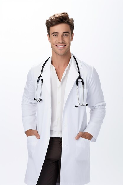 Doctor in white background