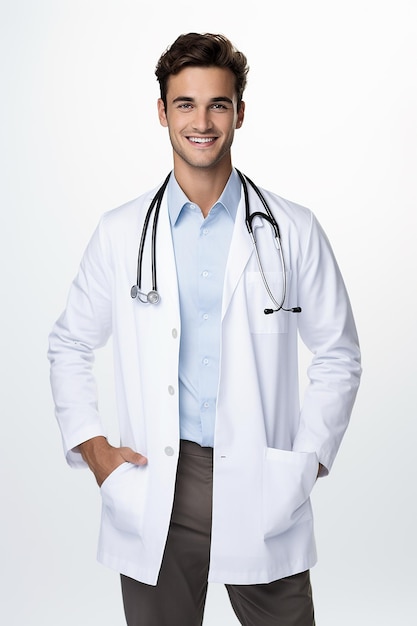 Doctor in white background