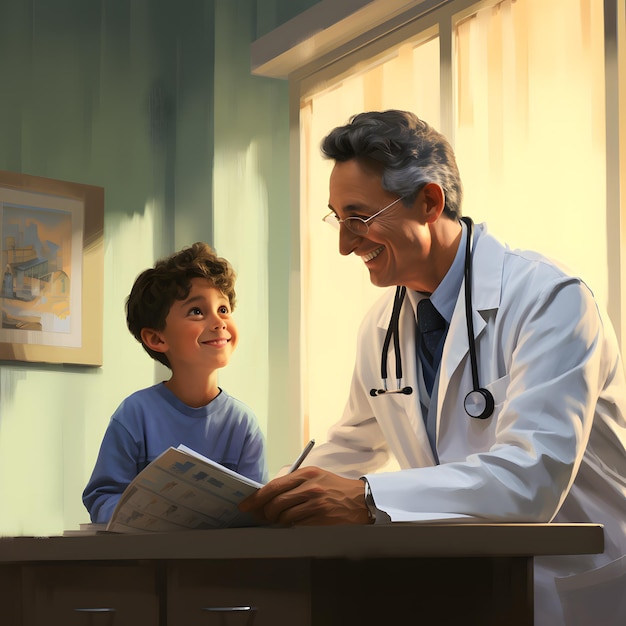 Doctor with patient happy smile