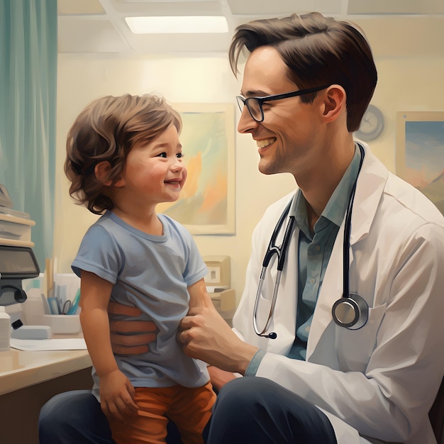 Doctor with patient happy smile