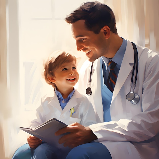 Doctor with patient happy smile