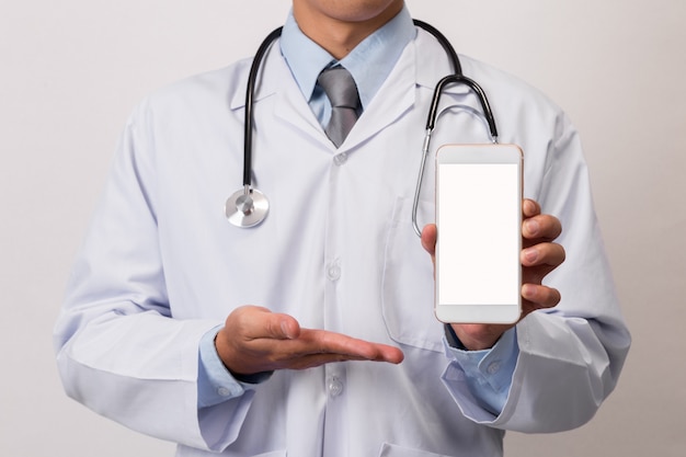 Doctor with smartphone