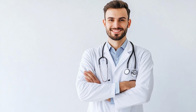 Photo a doctor with a stethoscope around his neck