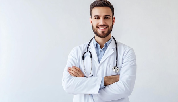 a doctor with a stethoscope on his neck