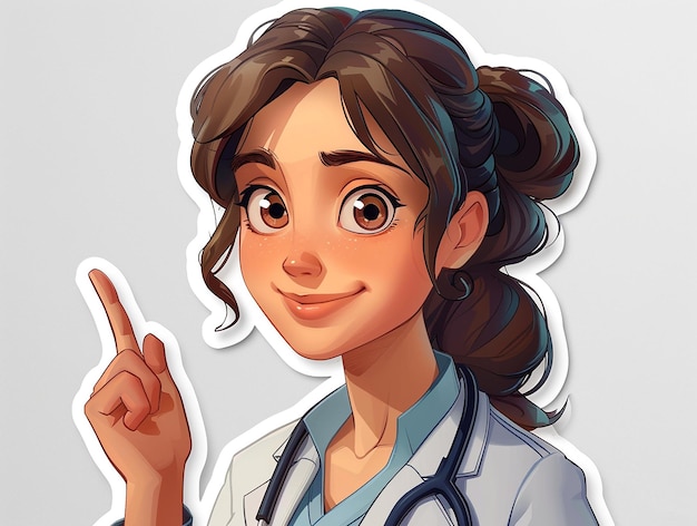 Doctor Woman Sticker Doing OK Gesture 2D Animation