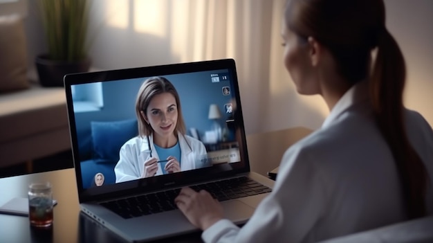 doctor working at her office online using portable inormation device Telemedicine services