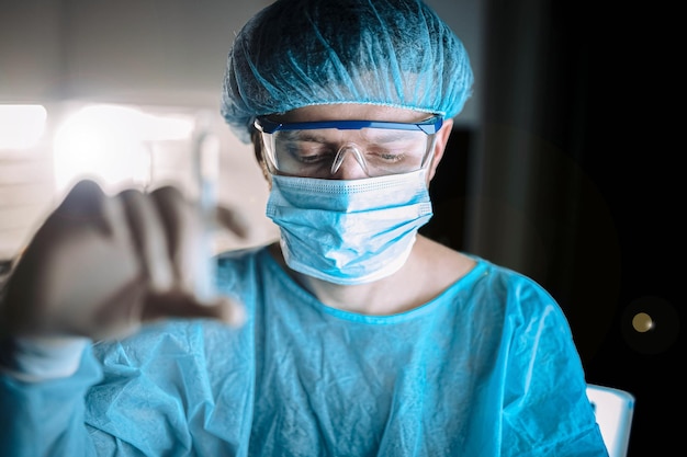 doctor young man in uniform works in a hospital