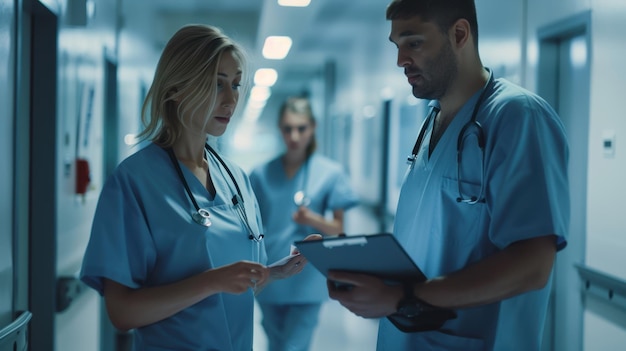 Doctors in Hospital Hallway