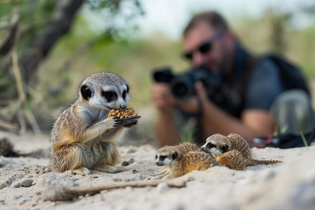 Documenting group feeding behaviors in meerkats ar generative ai