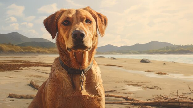 Photo dog on beach