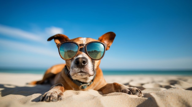 dog on the beach