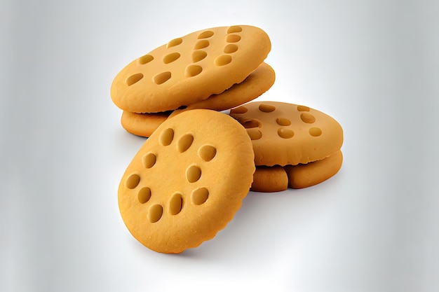 Dog biscuits isolated on white background Generative Ai