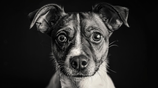 Photo dog in black and white