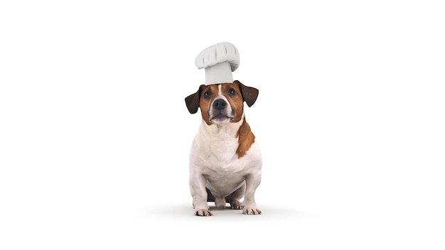 dog chef cook 3d rendering