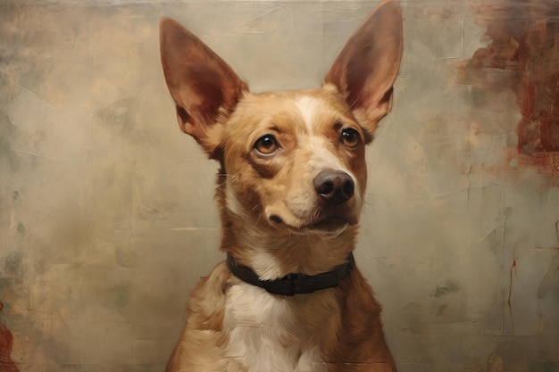 Dog chihuahua painting mammal