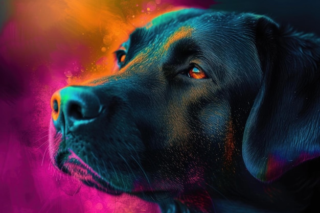 Dog colorful art Generate Ai