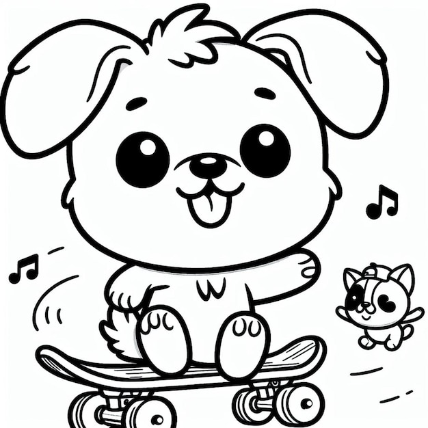 Dog coloring page ai generated