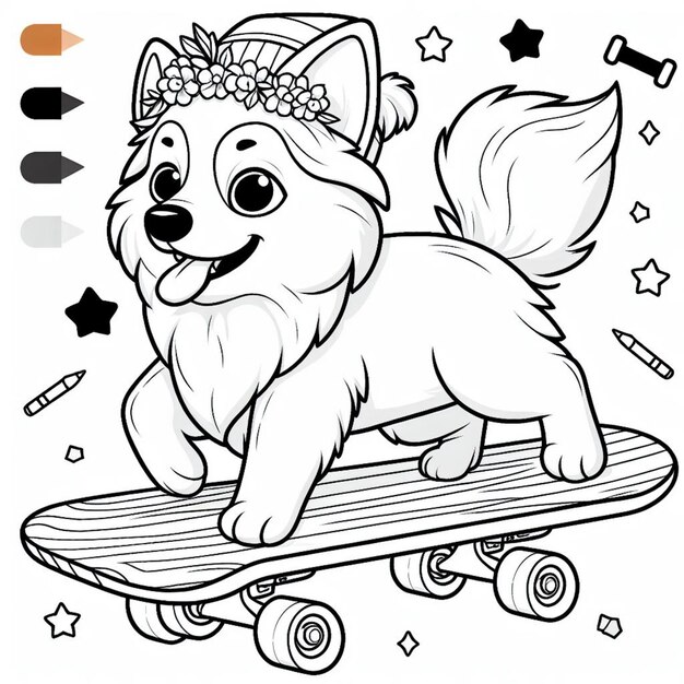 Dog coloring page ai generated