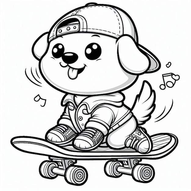 Dog coloring page ai generated