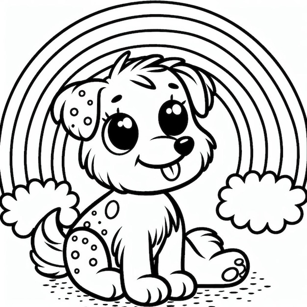 Dog coloring page for children ai generated