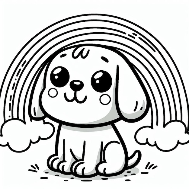 Dog coloring page for children ai generated