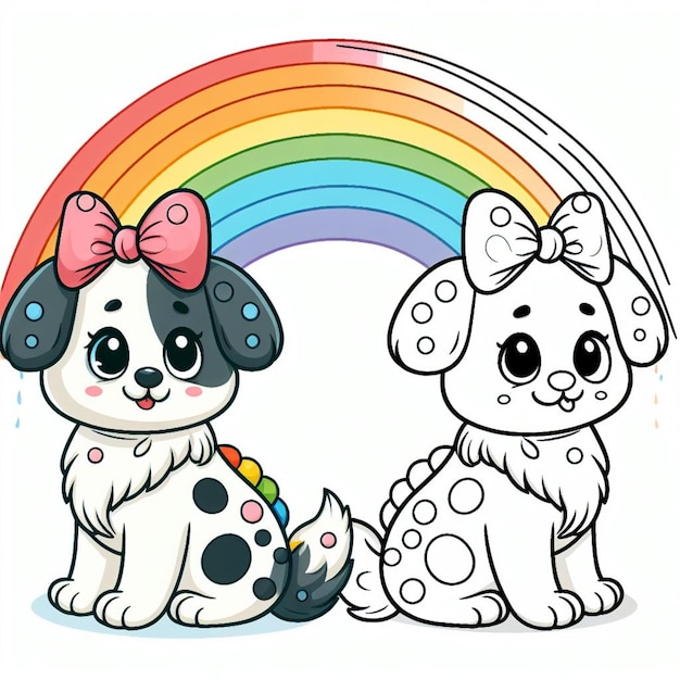 Dog coloring page for children ai generated