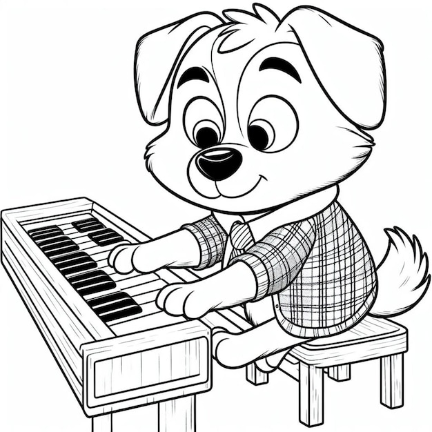 Dog coloring page for children ai generated