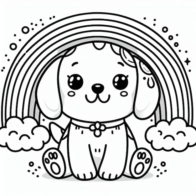 Dog coloring page for children ai generated