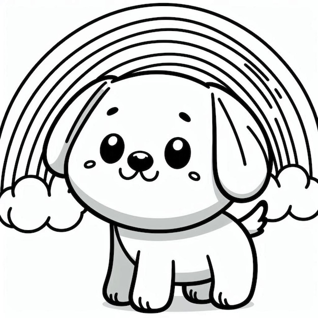 Dog coloring page for children ai generated