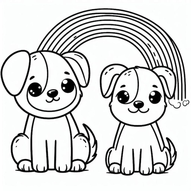 Dog coloring page for children ai generated