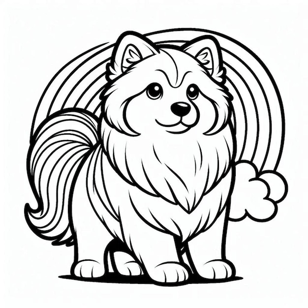 Dog coloring page for children ai generated