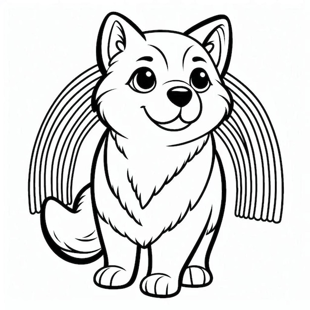 Dog coloring page for children ai generated