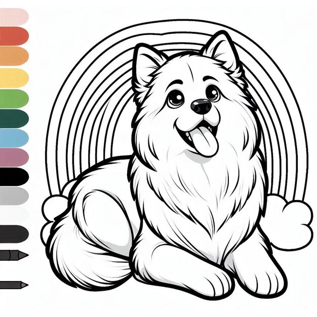 Dog coloring page for children ai generated