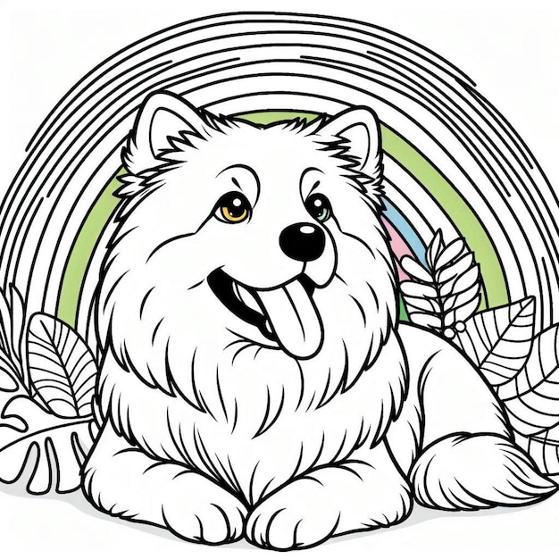 Dog coloring page for children ai generated