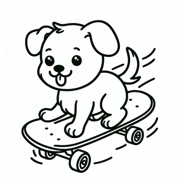 Dog coloring page for children ai generated