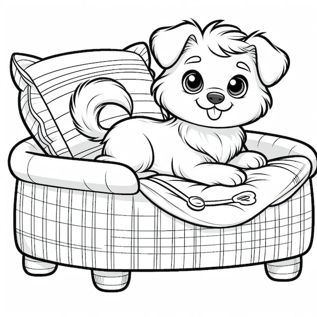 Dog coloring page for kids ai generated