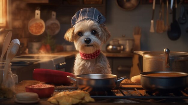 Dog cooking charactersGenerative AI