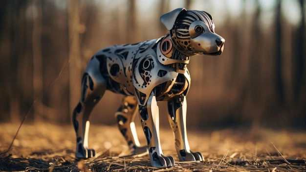 A dog crafted with titanium