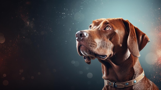 Dog cute pet Web banner with copy space Generative AI