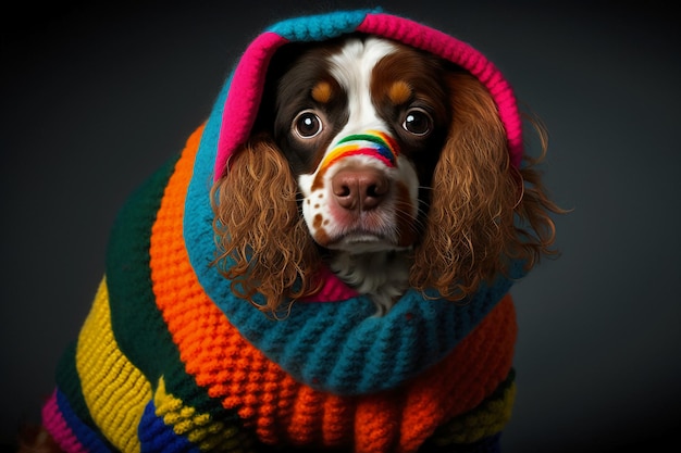 Dog in Dog Sweater Fashion for clowns oh what a sight