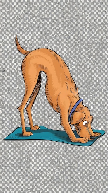 Photo dog doing yoga on transparency background png