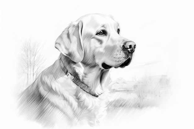 Dog Drawing Images background and copy space