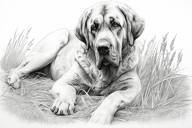 Dog Drawing Images background and copy space