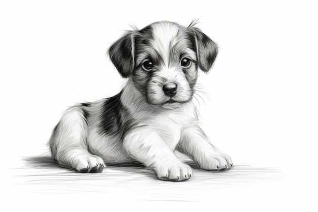 Dog Drawing Images background and copy space