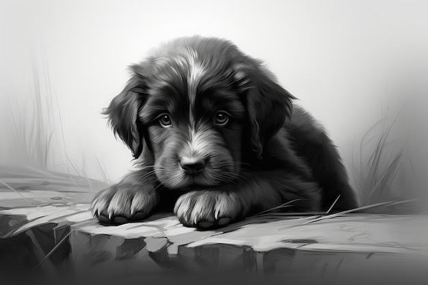 Dog Drawing Images background and copy space